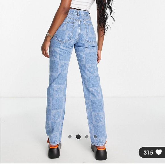 Asos cotton blend ‘90s straight leg jean in laser floral - Picture 2 of 8